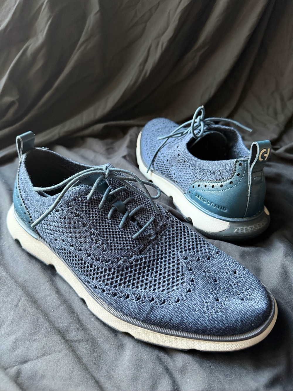 Cole Haan Men's GrandPrø Knit Wingtip Derby in Navy